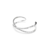 Hyperbola cuff, Infinity, White, Rhodium plated